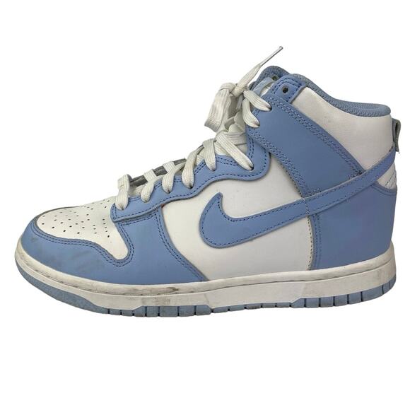 Nike Shoes - Nike Dunk High Womens White Aluminum Leather Lace Up Athletic Sneakers Shoes 7